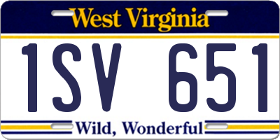 WV license plate 1SV651