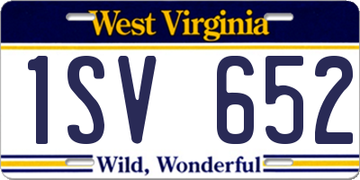 WV license plate 1SV652