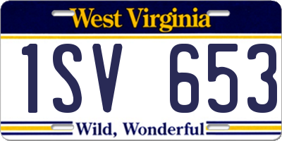 WV license plate 1SV653