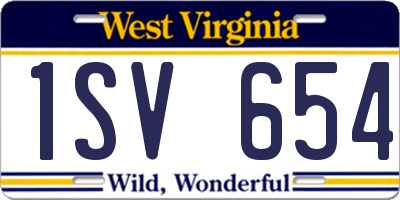 WV license plate 1SV654