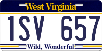 WV license plate 1SV657