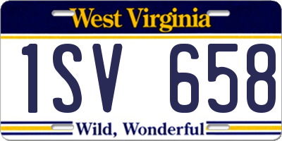 WV license plate 1SV658