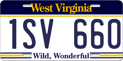 WV license plate 1SV660