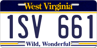 WV license plate 1SV661