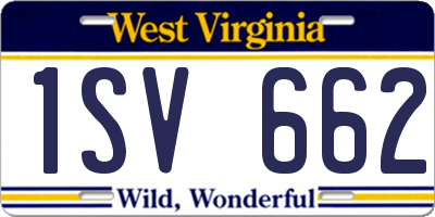 WV license plate 1SV662