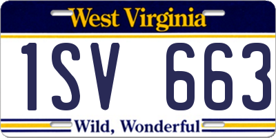 WV license plate 1SV663