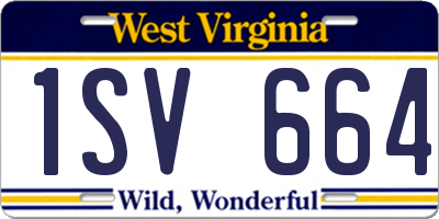 WV license plate 1SV664
