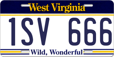 WV license plate 1SV666