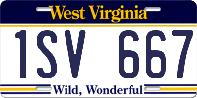 WV license plate 1SV667