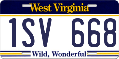 WV license plate 1SV668