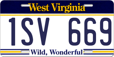WV license plate 1SV669