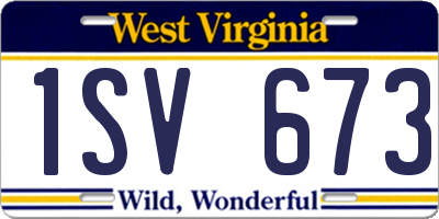 WV license plate 1SV673