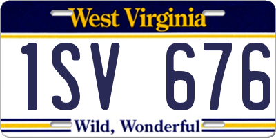 WV license plate 1SV676