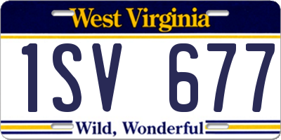 WV license plate 1SV677