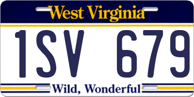 WV license plate 1SV679