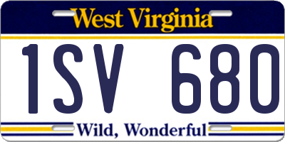 WV license plate 1SV680