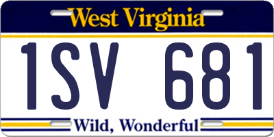 WV license plate 1SV681