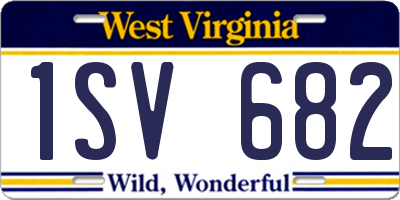 WV license plate 1SV682