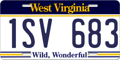 WV license plate 1SV683