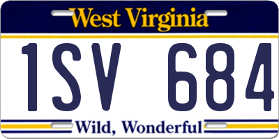 WV license plate 1SV684