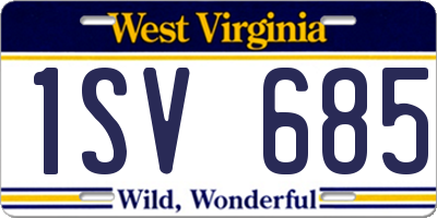WV license plate 1SV685