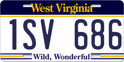 WV license plate 1SV686