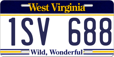 WV license plate 1SV688