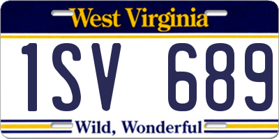 WV license plate 1SV689