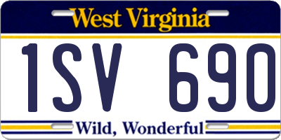 WV license plate 1SV690