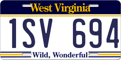 WV license plate 1SV694