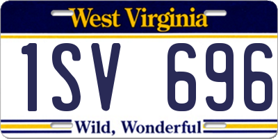 WV license plate 1SV696