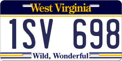 WV license plate 1SV698