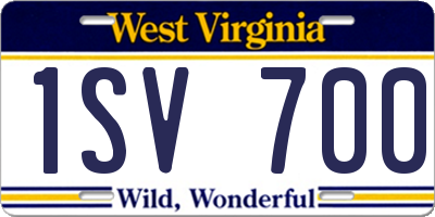 WV license plate 1SV700