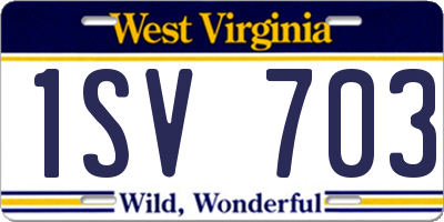 WV license plate 1SV703
