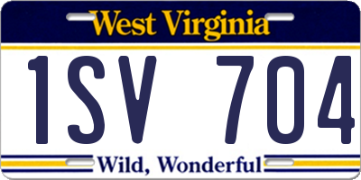 WV license plate 1SV704