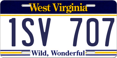 WV license plate 1SV707