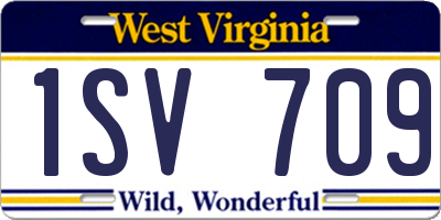 WV license plate 1SV709