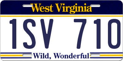 WV license plate 1SV710