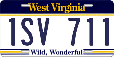 WV license plate 1SV711