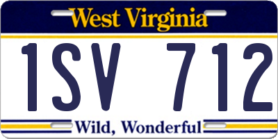 WV license plate 1SV712