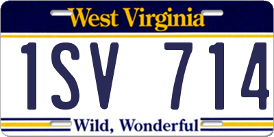 WV license plate 1SV714