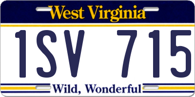 WV license plate 1SV715