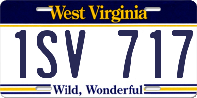 WV license plate 1SV717