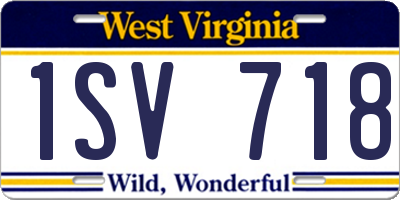 WV license plate 1SV718
