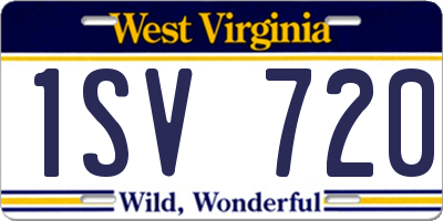 WV license plate 1SV720