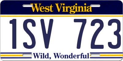 WV license plate 1SV723