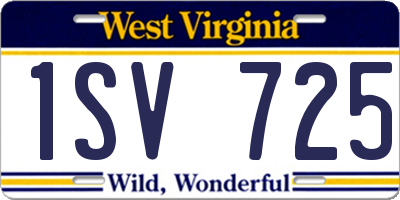 WV license plate 1SV725