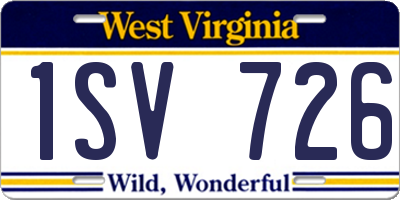 WV license plate 1SV726
