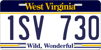 WV license plate 1SV730