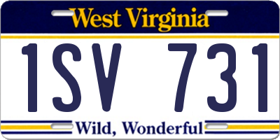 WV license plate 1SV731